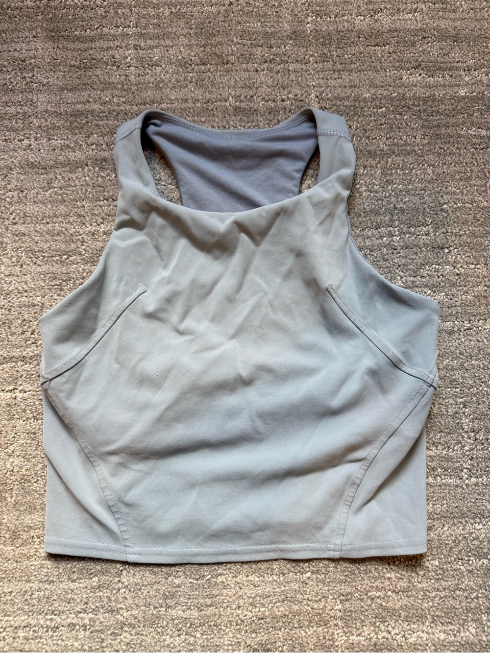 Light Grey Racerback Cropped Tank